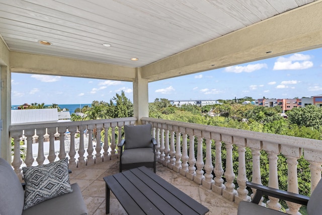 balcony with a water view