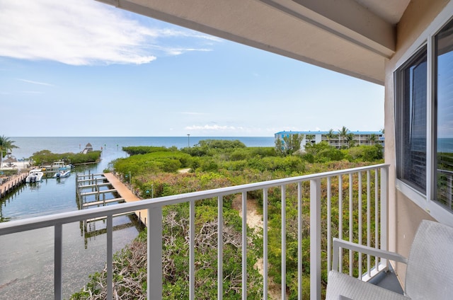 balcony with a water view