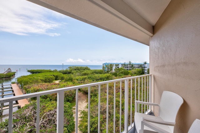 balcony with a water view