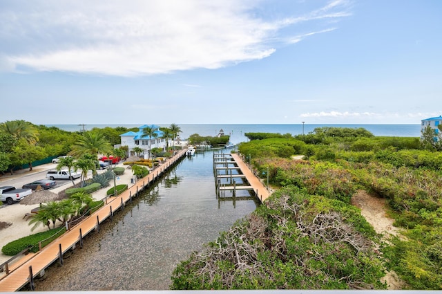 exterior space with a boat dock