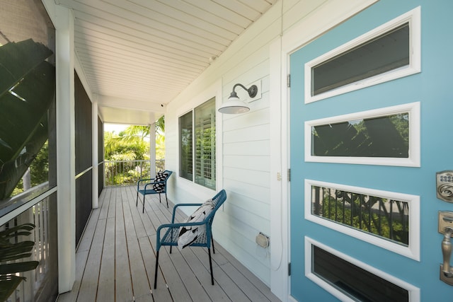 deck featuring covered porch