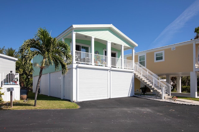 coastal home with a porch