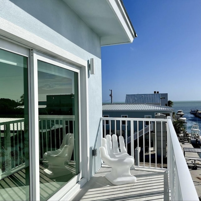 balcony with a water view