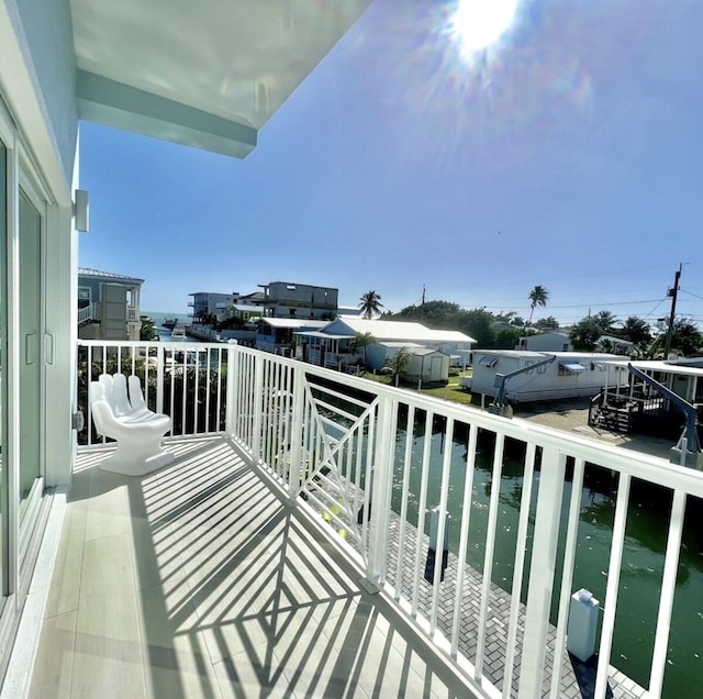 balcony with a water view