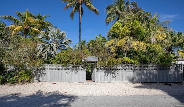 view of gate with fence