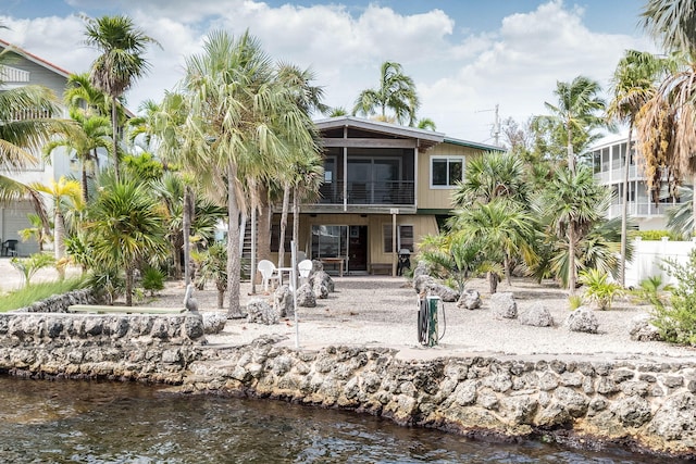 794 Narragansett Ln, Key Largo, FL 33037 - back of house with a patio, a water view, and a balcony