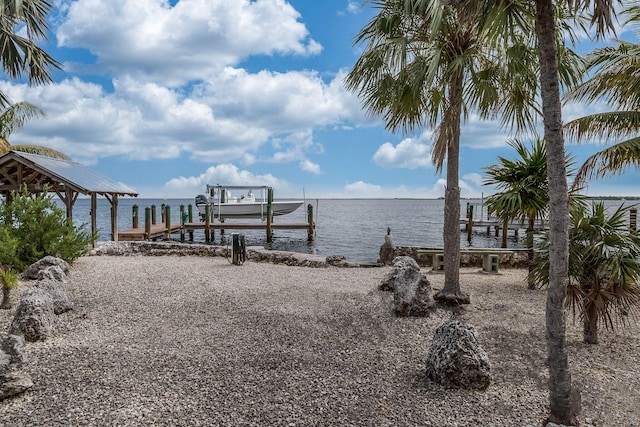 794 Narragansett Ln, Key Largo, FL 33037 - dock area featuring boat lift and a water view
