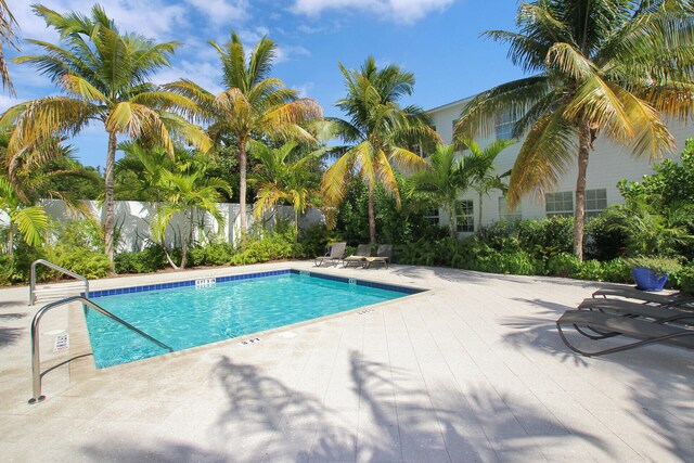 view of pool featuring a patio area