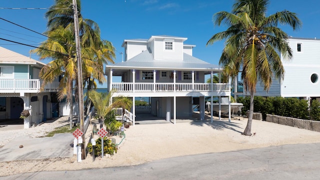 coastal inspired home with a carport