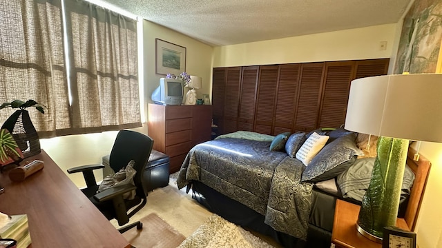 bedroom featuring a textured ceiling