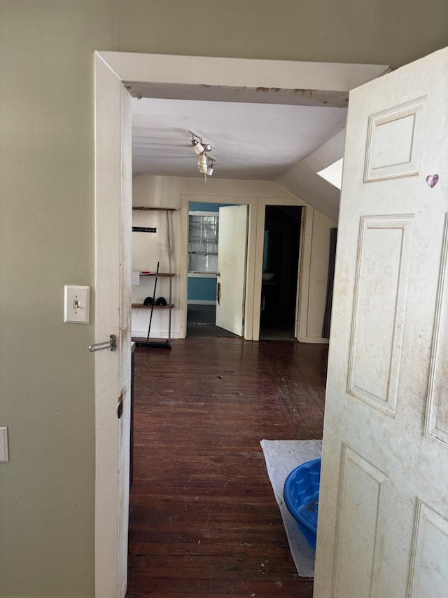 1428 Virginia St, Key West, FL 33040 - hallway with wood-type flooring and lofted ceiling