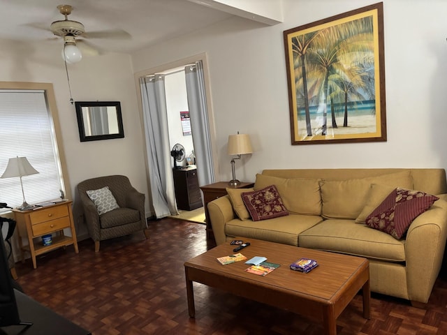 1428 Virginia St, Key West, FL 33040 - living area featuring ceiling fan