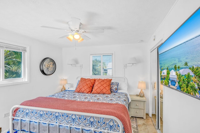 bedroom with a ceiling fan