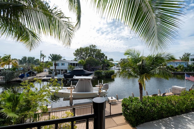 water view with a dock