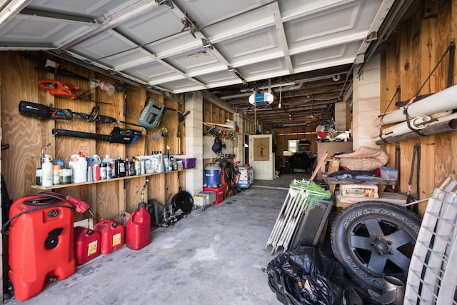 garage featuring a garage door opener