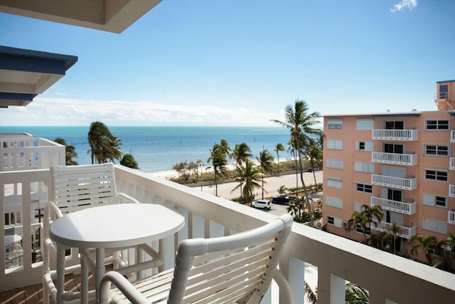 balcony with a water view