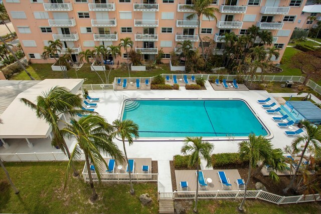 view of pool featuring a patio