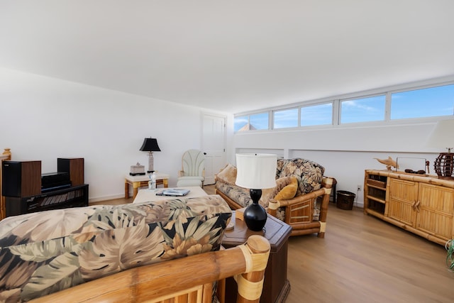 bedroom with light wood-style floors