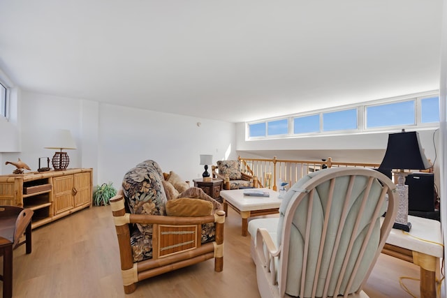 living room with light wood-style floors