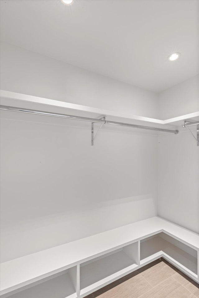 spacious closet featuring light wood finished floors