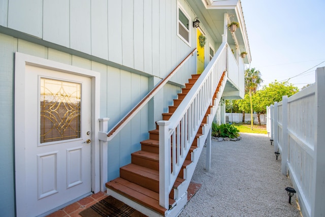 property entrance featuring fence