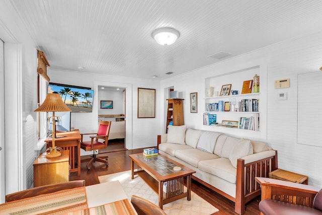 89251 Old Hwy, Islamorada, FL 33070 - living room with wood finished floors and an office area
