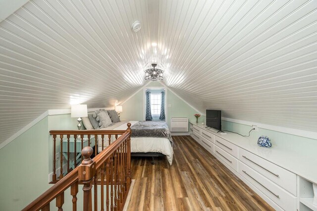 421 United St, Key West, FL 33040 - bedroom with crown molding, wood ceiling, lofted ceiling, and dark hardwood / wood-style floors