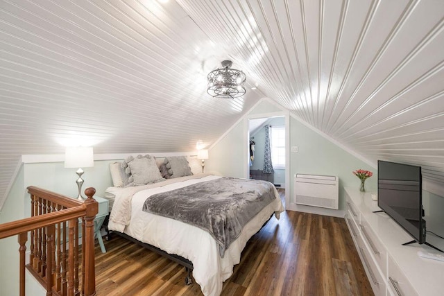 421 United St, Key West, FL 33040 - bedroom featuring vaulted ceiling, dark hardwood / wood-style floors, and wooden ceiling