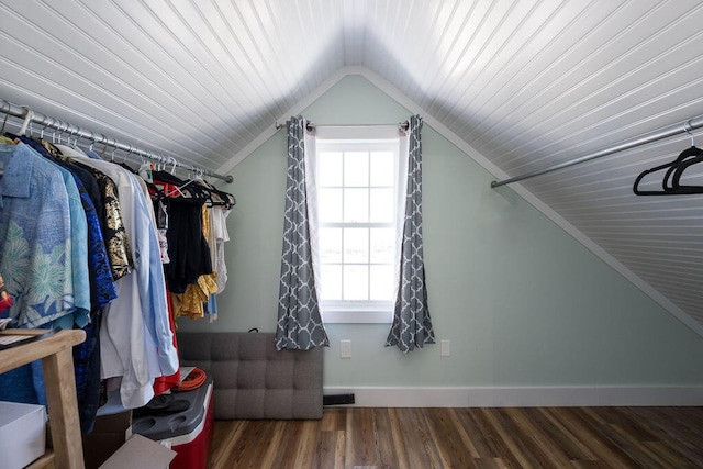 421 United St, Key West, FL 33040 - spacious closet with dark wood-type flooring and vaulted ceiling