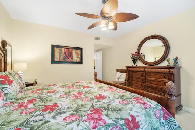 bedroom featuring ceiling fan