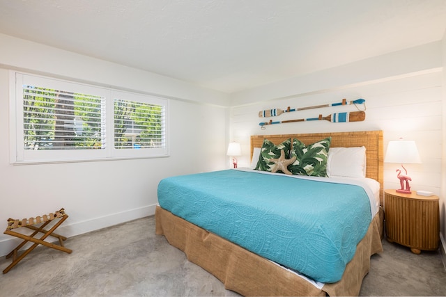 bedroom with baseboards