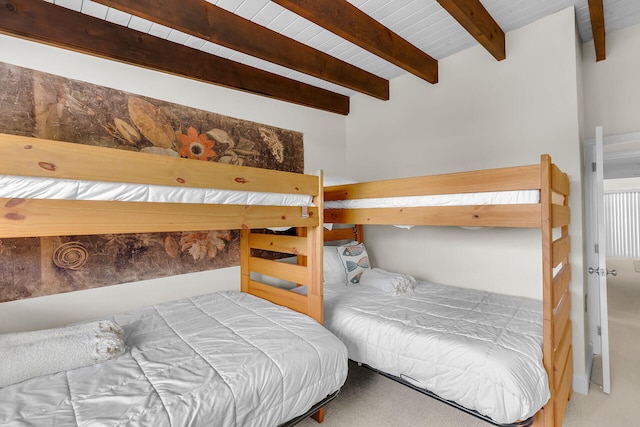 1133 W Ocean Dr Unit 4, Marathon, FL 33050 - carpeted bedroom with beam ceiling