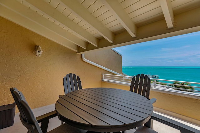1133 W Ocean Dr Unit 4, Marathon, FL 33050 - balcony featuring a water view and outdoor dining area