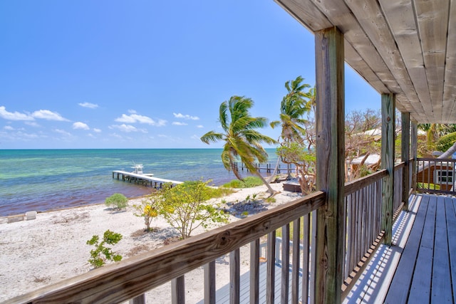 10 W Cook, Big Pine, FL 33043 - deck featuring a water view and a beach view