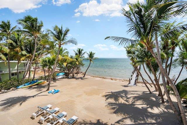 water view with a view of the beach