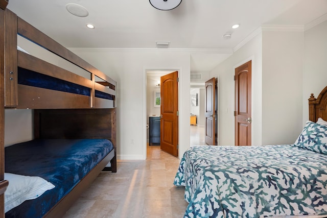 bedroom featuring ornamental molding