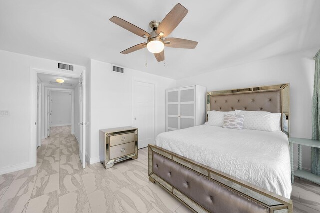 bedroom with ceiling fan