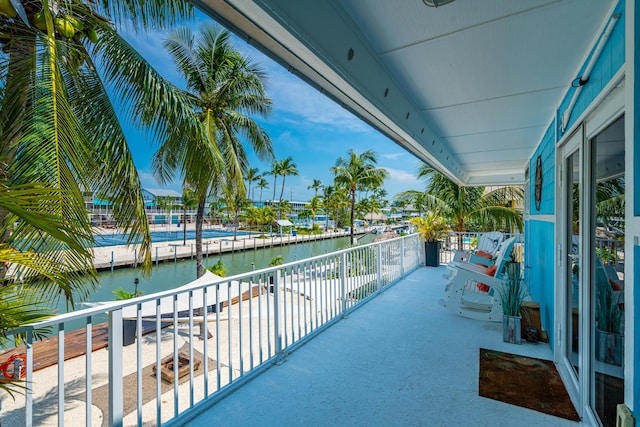 balcony with a water view