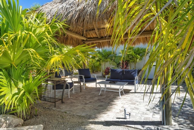 view of patio with an outdoor living space