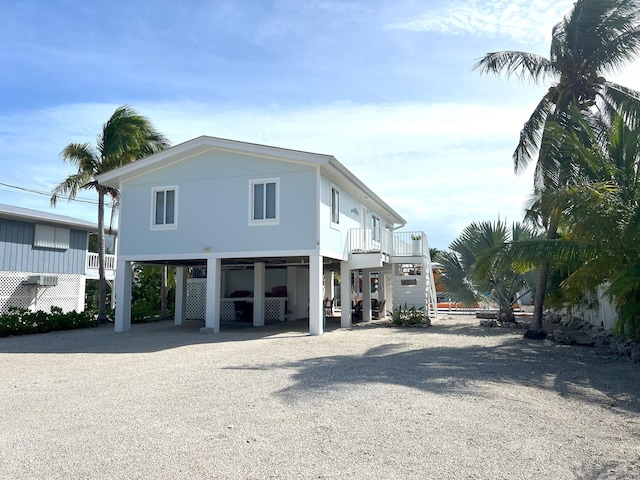 exterior space featuring a carport