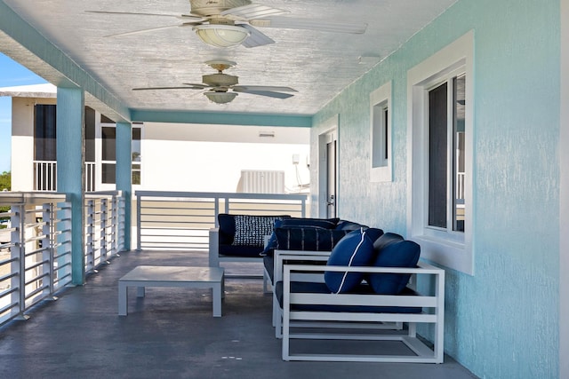 view of patio / terrace with ceiling fan