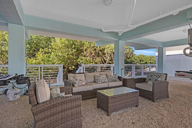 view of patio with an outdoor hangout area