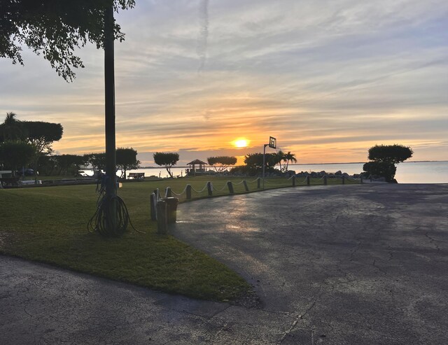 view of road featuring a water view