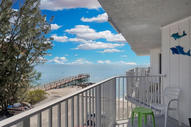 balcony with a water view