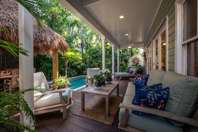 view of patio featuring an outdoor hangout area