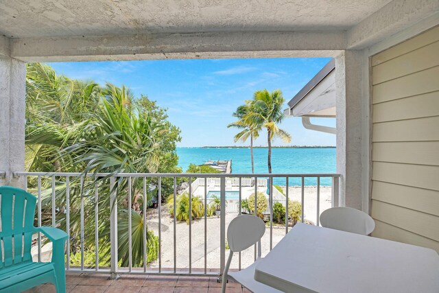 balcony with a water view