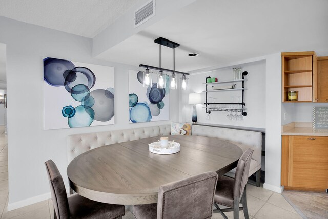 view of tiled dining area