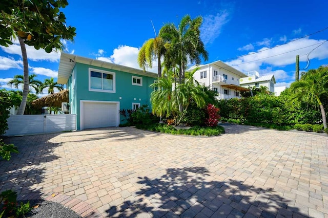 view of front of property featuring a garage