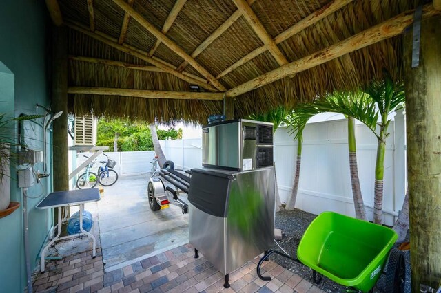 view of patio / terrace featuring a gazebo