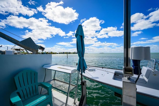 balcony with a water view